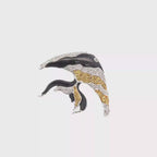 18k White Gold Yellow Sapphire Onyx & White Diamonds Brooches