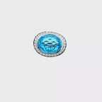 18k White Gold Swiss Blue & Sapphire White Diamonds Pendant