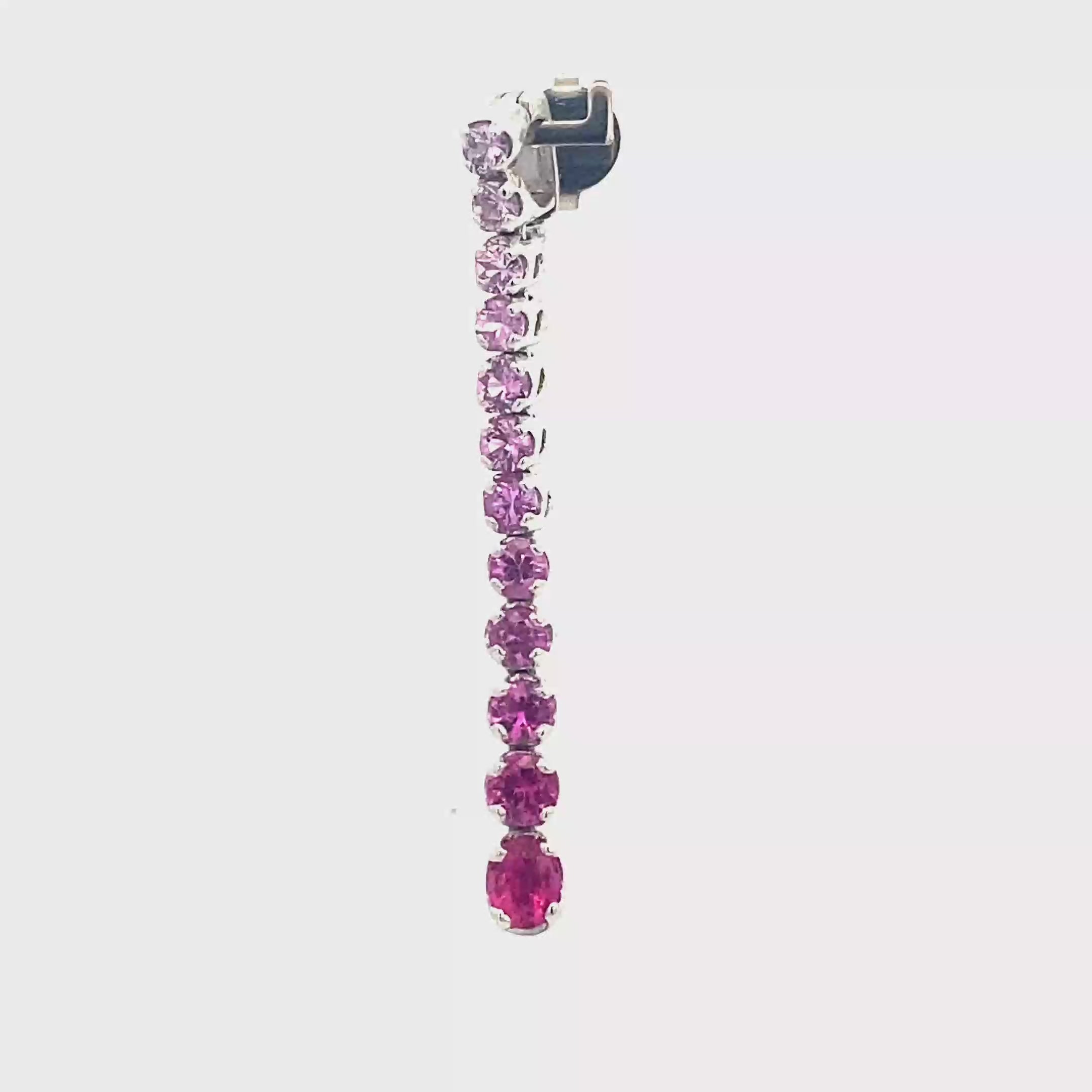 18k White Gold Pink Sapphire Pendant