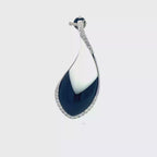 18k White Gold White Onyx & Black Onyx White Diamonds Pendant