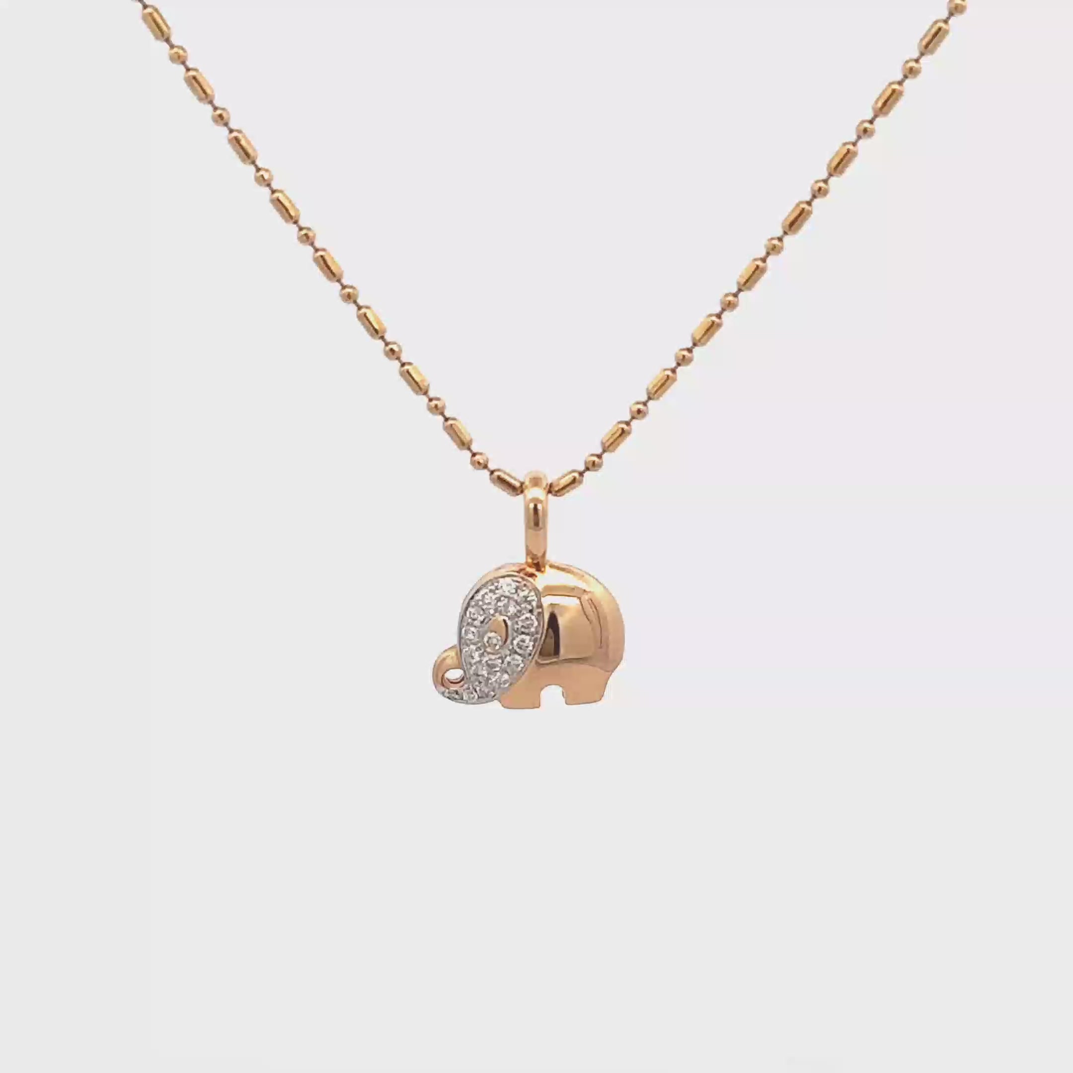 18k Yellow Gold White Diamonds Pendant