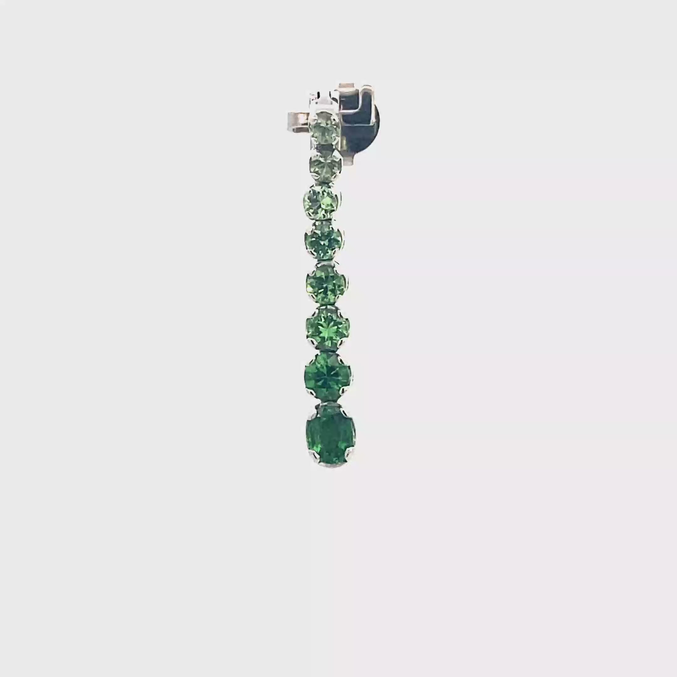 18k White Gold Tsavorites Pendant