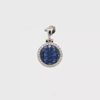 18k White Gold Sapphire & White Diamonds Pendant
