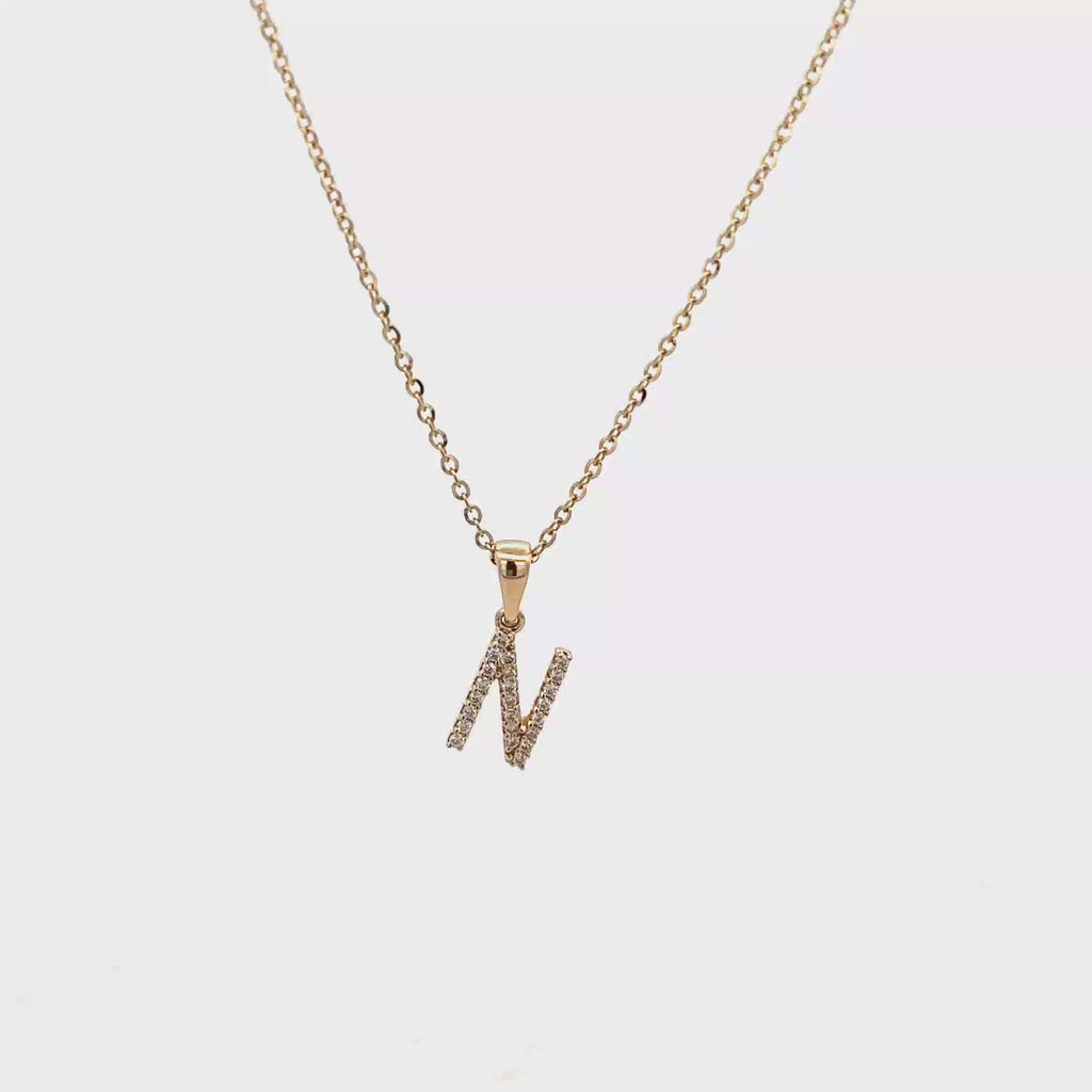 9k Yellow Gold White Diamonds Necklace