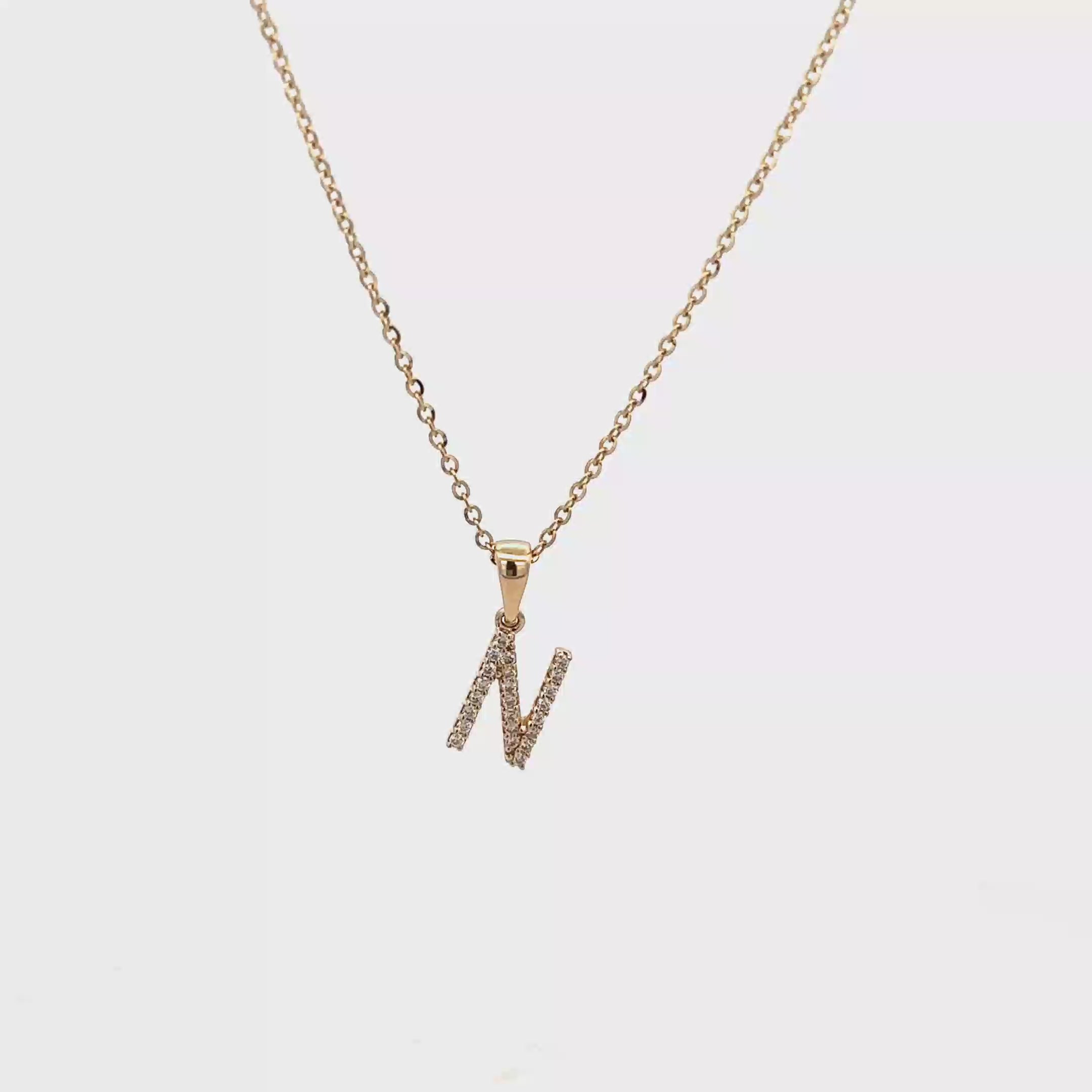 9k Yellow Gold White Diamonds Necklace