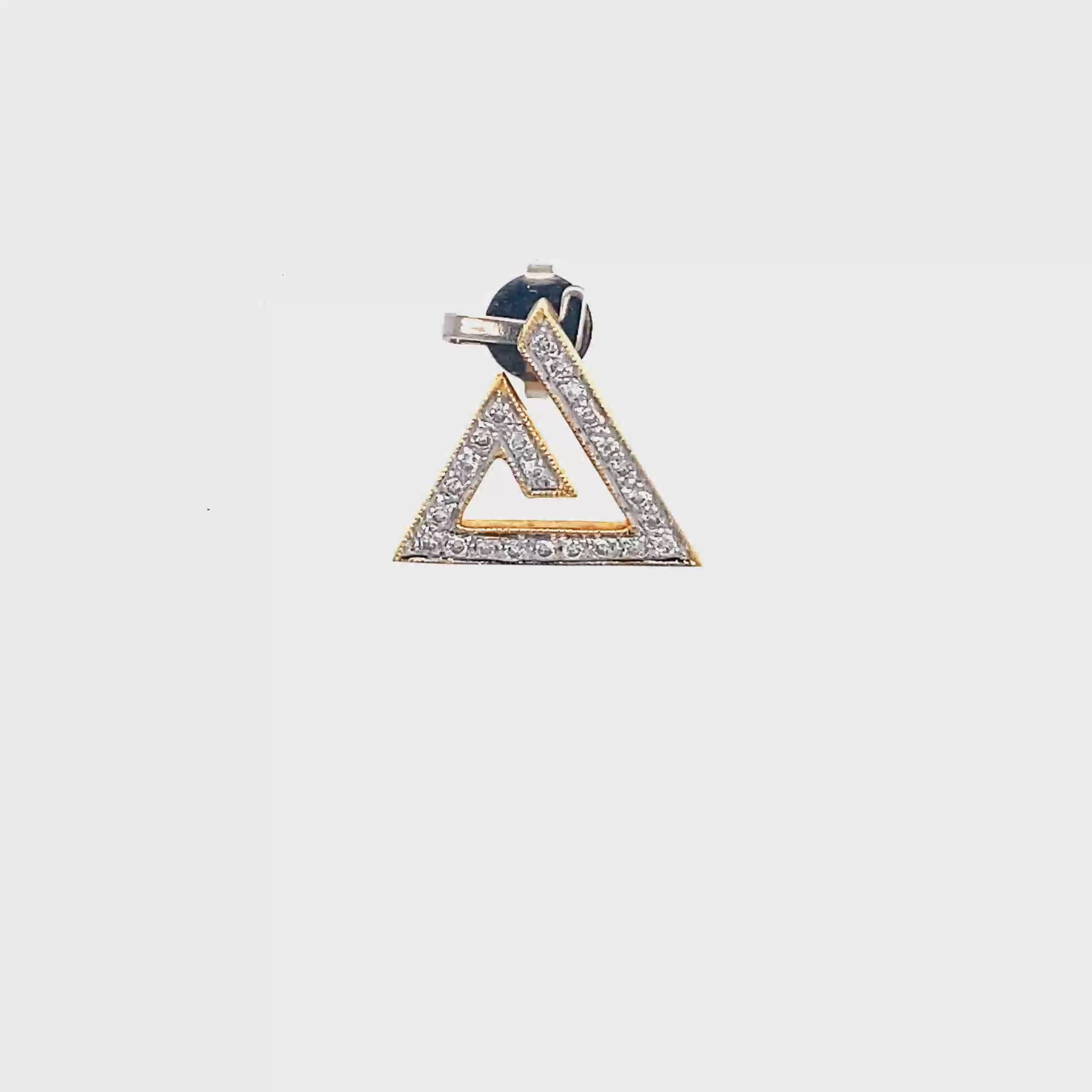 18k Yellow Gold White Diamonds Pendant