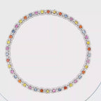 18k White Gold Mix Sapphire & White Diamonds Necklace