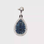18k White Gold Sapphire & White Diamonds Pendant