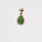 18k Yellow Gold Tsavorites & White Diamonds Pendant