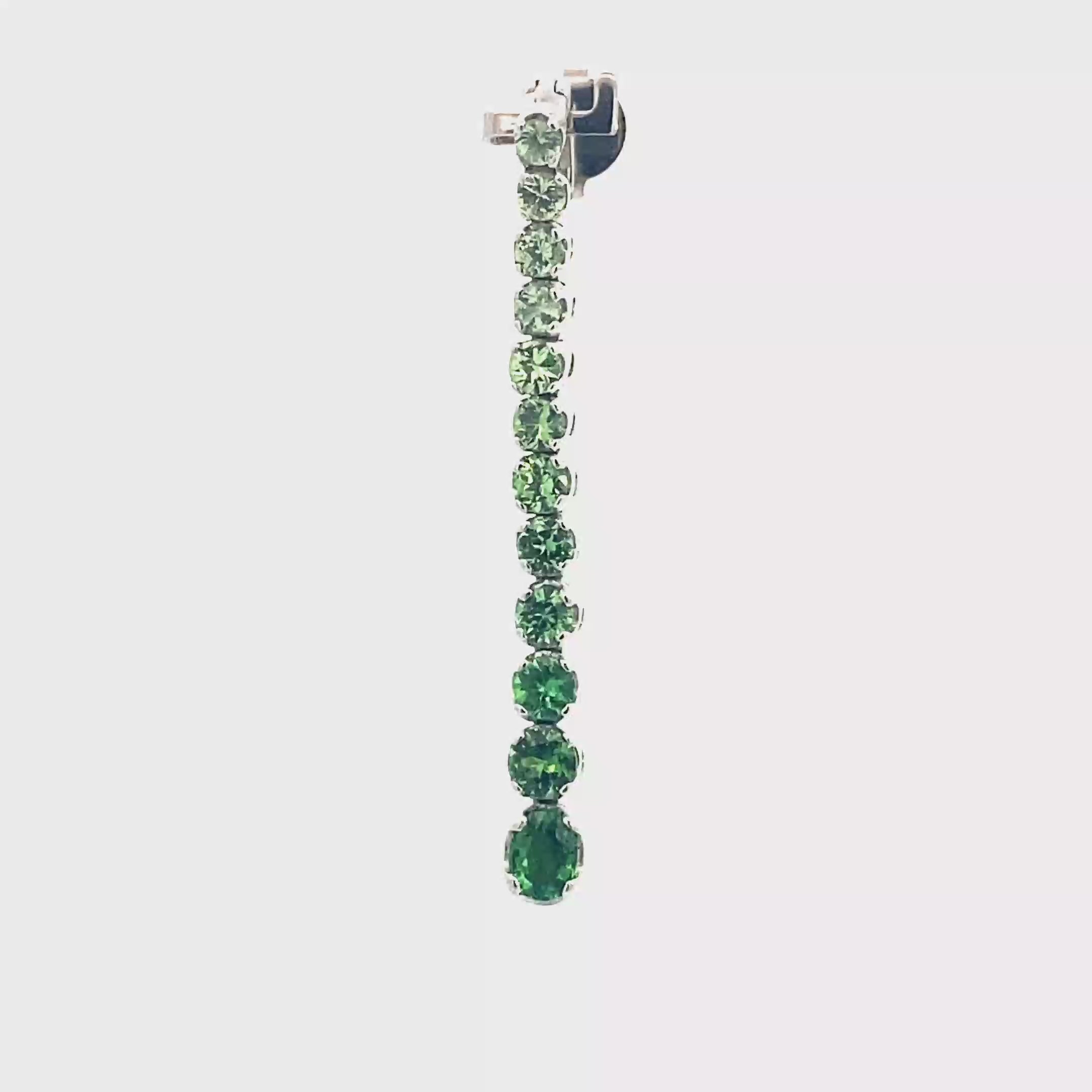 18k White Gold Tsavorites Pendant
