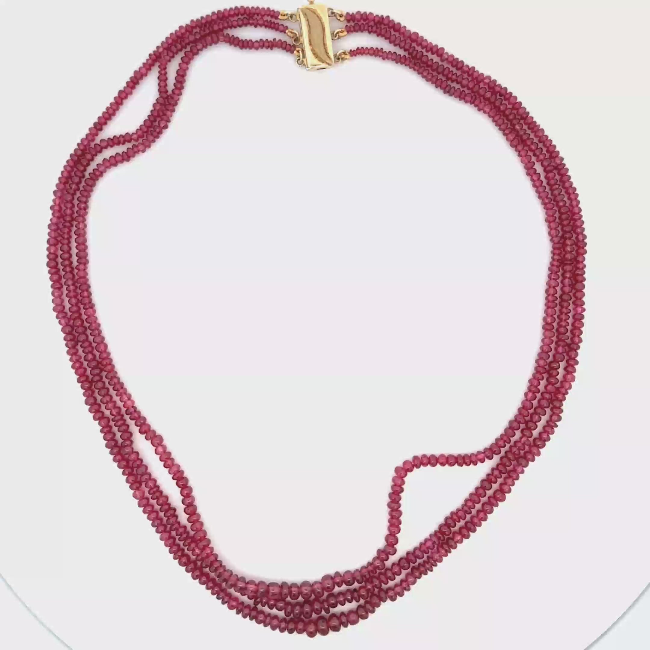 18k Yellow Gold Ruby Necklace