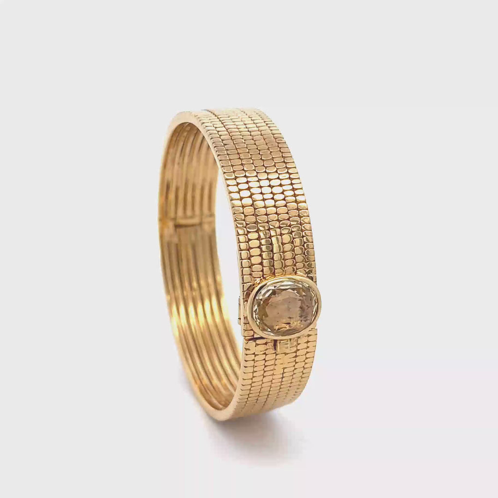 18k Yellow Gold Yellow Sapphire Bangle