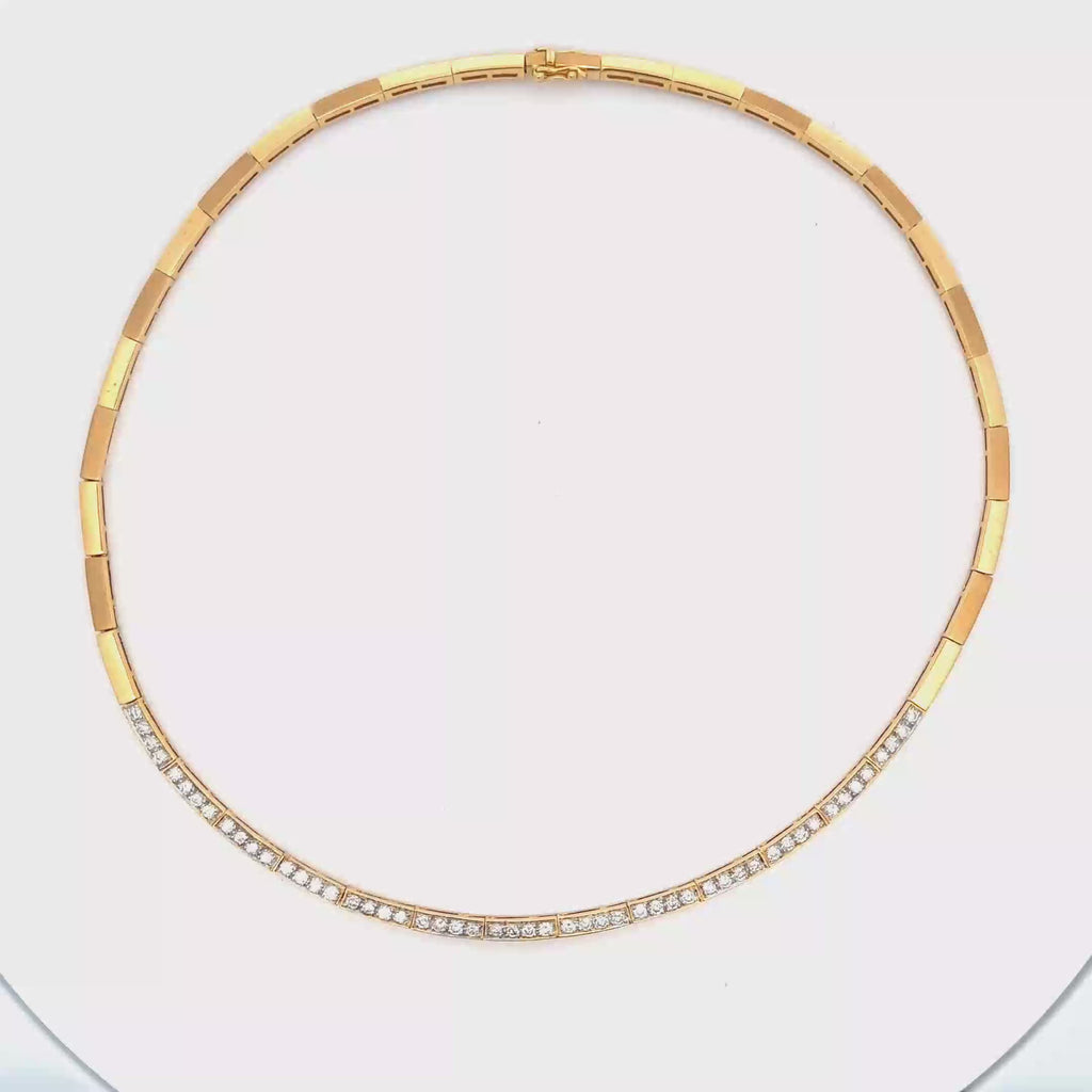 18k Yellow Gold White Diamonds Necklace