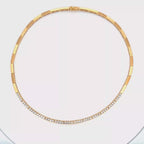 18k Yellow Gold White Diamonds Necklace
