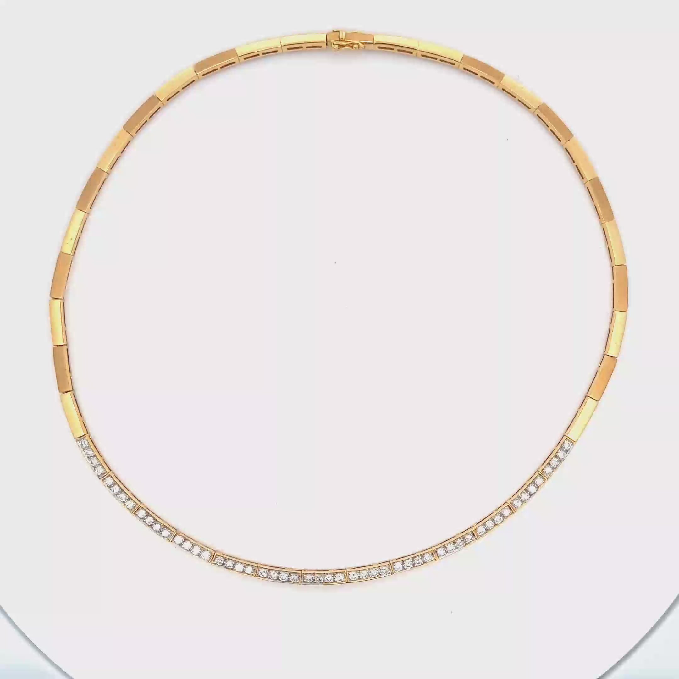 18k Yellow Gold White Diamonds Necklace