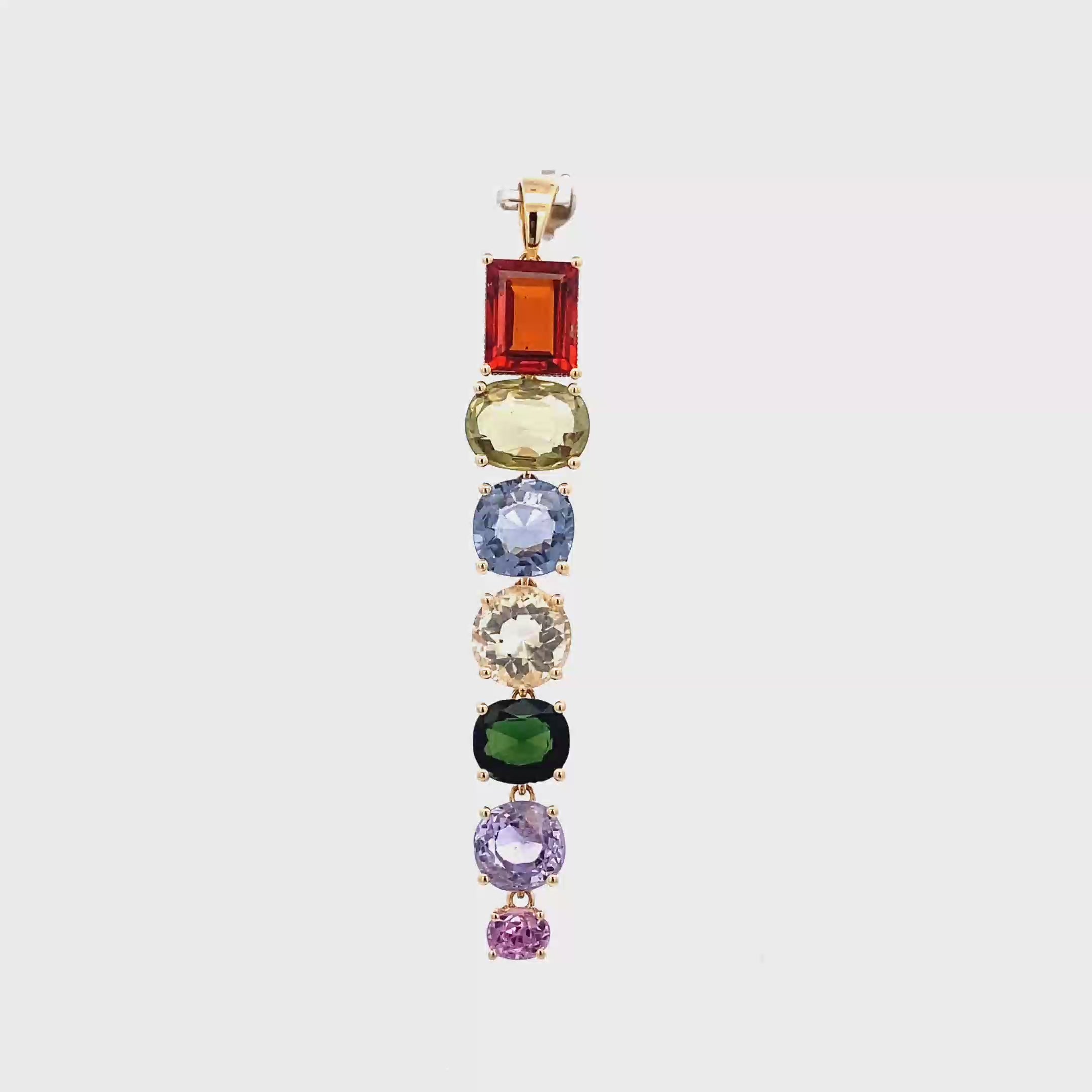 18k Yellow Gold Mix Sapphire Pendants