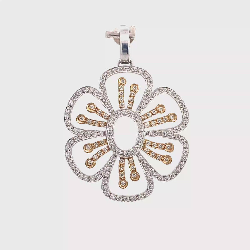 18K WHITE&YELLOW GOLD WHITE DIAMONDS PENDANT