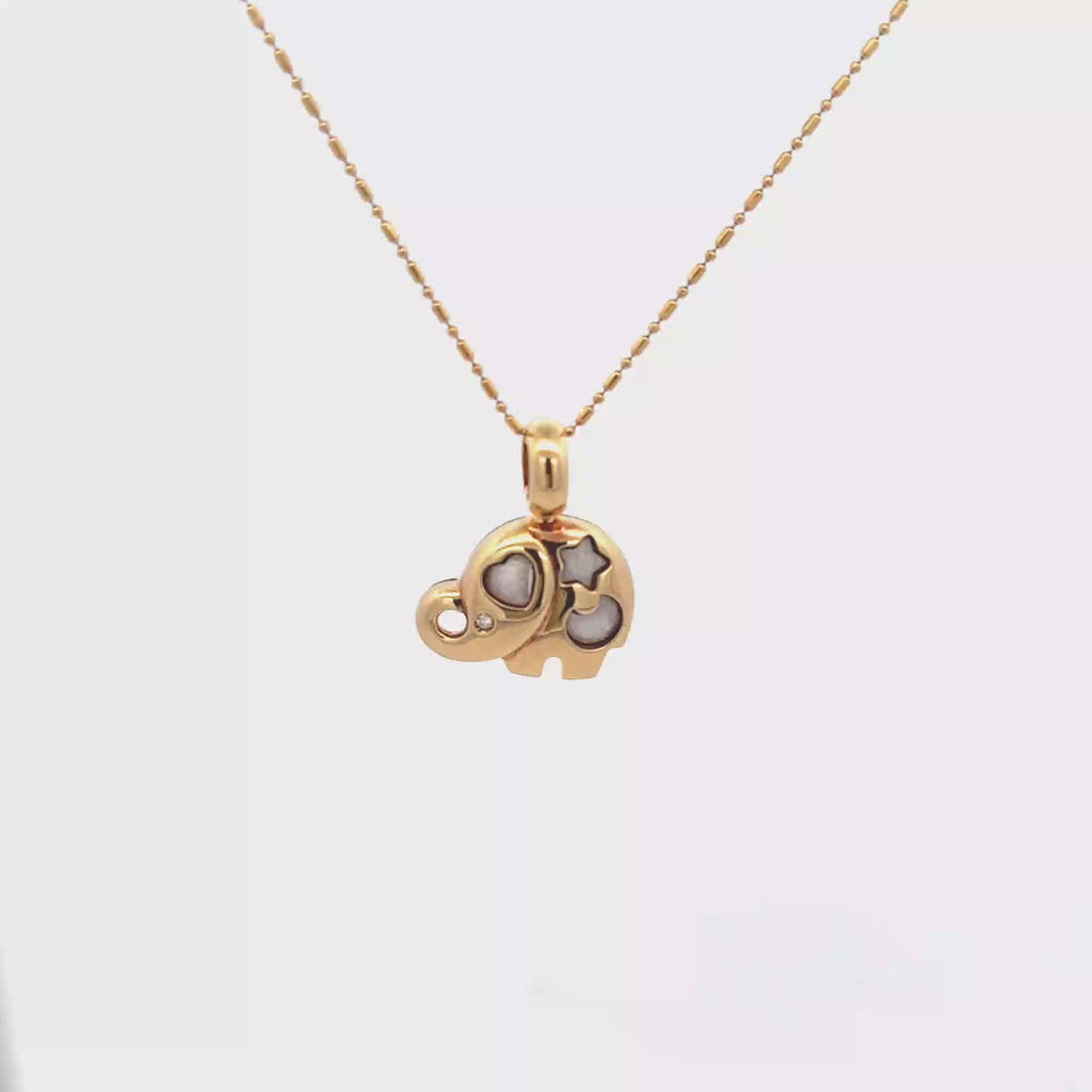18k Yellow Gold White Diamonds Pendants
