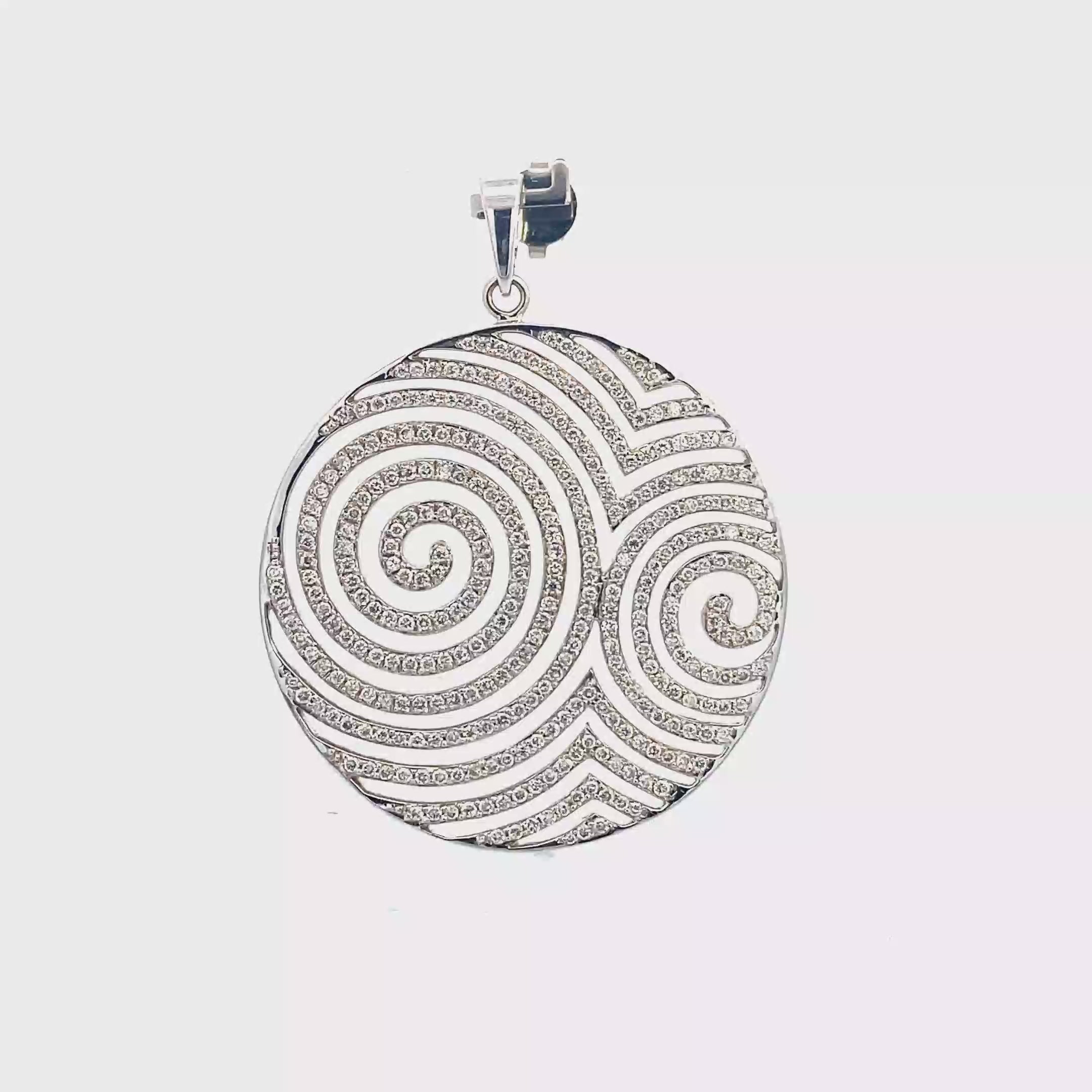 18k White Gold White Diamonds Pendant