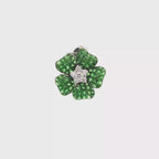 18k White Gold Tsavorites & White Diamonds Pendant