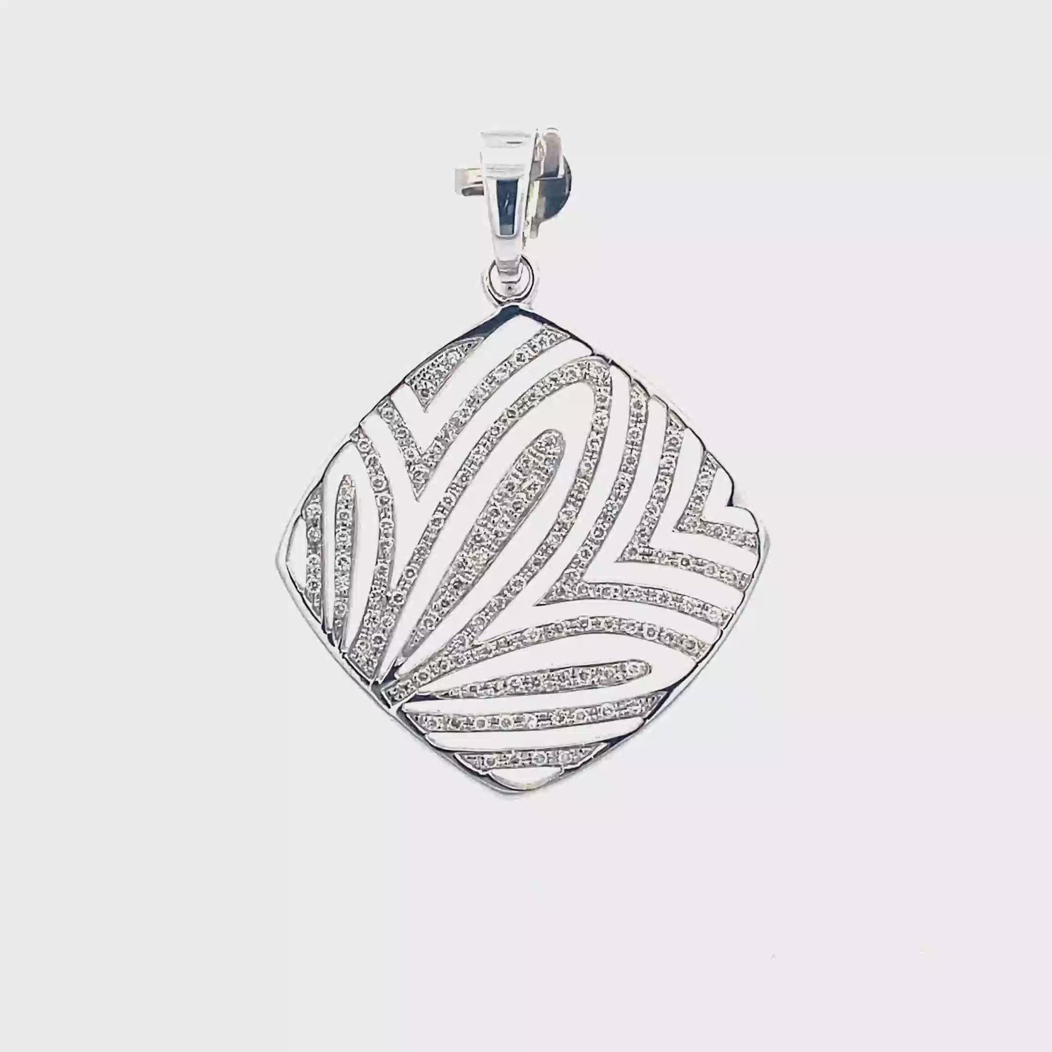 18K WHITE GOLD WHITE DIAMONDS PENDANT