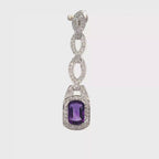 18k White Gold Amethyst & White Diamonds Pendant