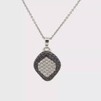 18k White Gold White Diamonds & Black Diamonds Pendants