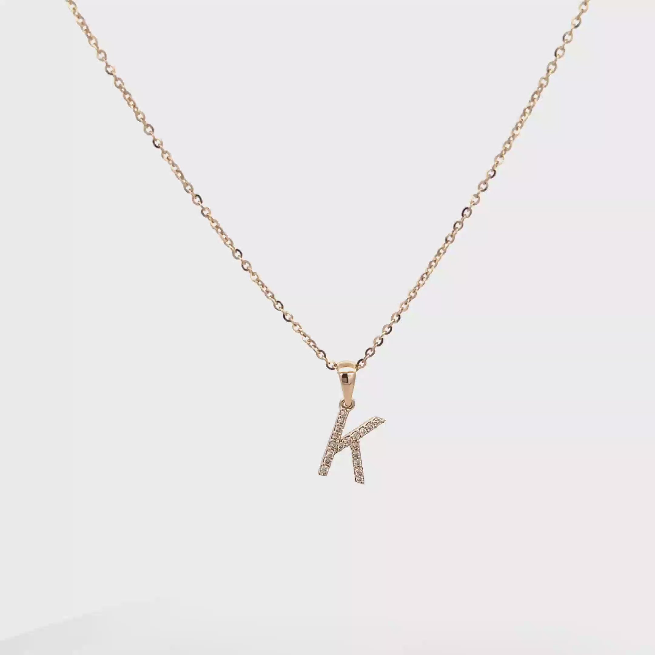 9k Yellow Gold White Diamonds Necklace