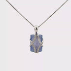 18k White Gold Chalcedony & White Diamonds Pendant