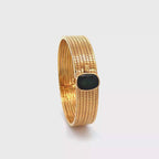 18k Yellow Gold Green Sapphire Bangles