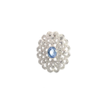 18k White Gold Blue Sapphire & White Diamonds Brooch & Pendant