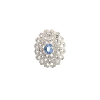 18k White Gold Blue Sapphire & White Diamonds Brooch & Pendant