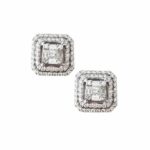 Beautiful Studs Made with Pressure Setting in 18k White Gold & White Diamonds. Can easily be worn daily.