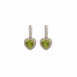 18k White Gold Earrings With Peridot and White Diamonds (9.69)