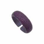 20mm Stingray Leather Cuff Padded Violet